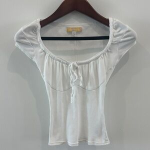 Urban Outfitters White Ruched Blouse